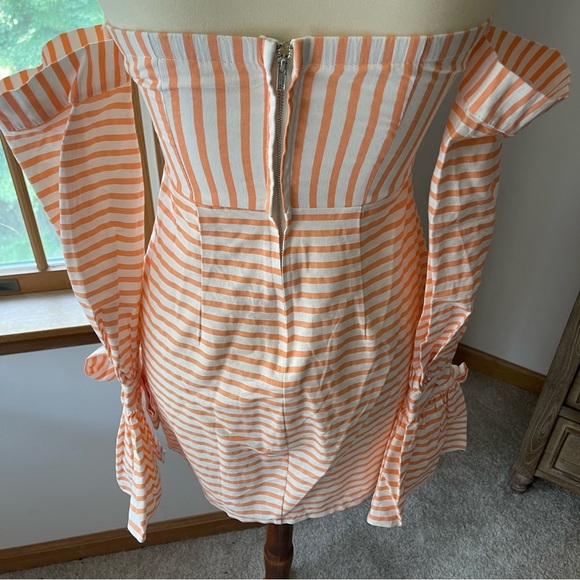 SAINTS + SECRETS Orange Striped Dress - Picture 7 of 9